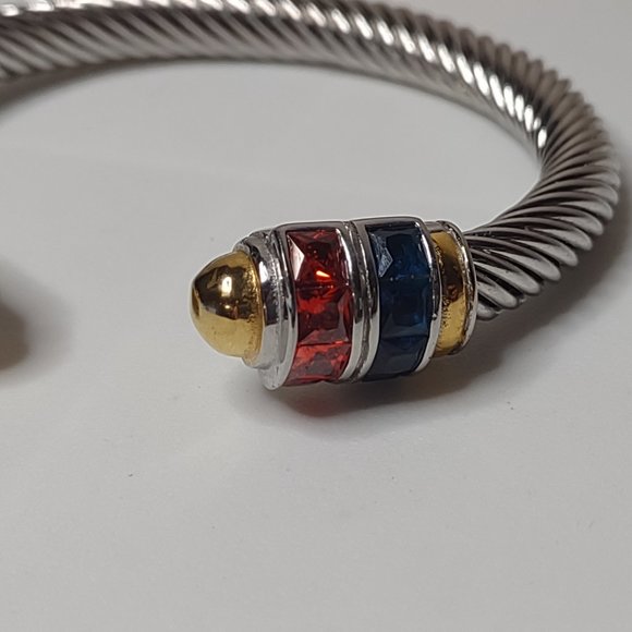Blue, Red, And Silver Tone Bracelet - Picture 3 of 13